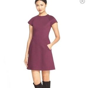 Alice & Olivia Reanne ponte A-line dress burgandy size 2
